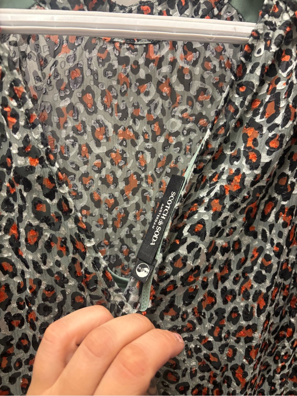 Scotch & Soda Leopard-Print Button Down Shirt with Orange Accents